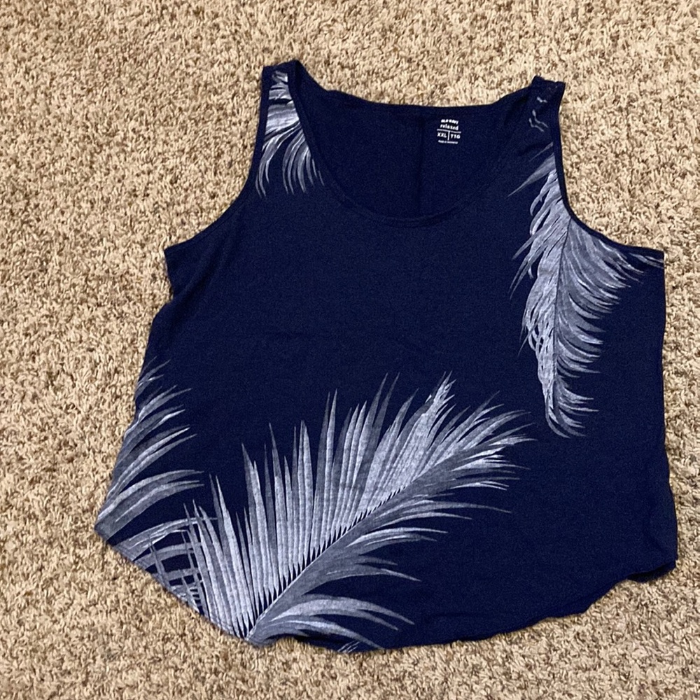 Old Navy Tank Top, blue and white, Size XXL